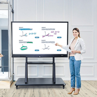 Tableau blanc interactif intelligent LED 4K de 43/55/65/75/86/98 pouces, tactile 20 points, 120 Hz, stockage SSD pour salles de réunion - Android Windows OS