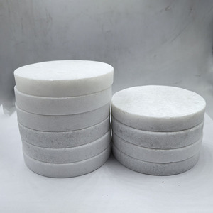 Rodajas de piedra de jade blanco de 99x90x16mm en forma de corazón y 100x16mm redondas talladas a mano, suministros artesanales para diversos usos - Product Image 2