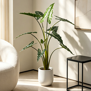 Planta Artificial Tropical <span class=keywords><strong>de</strong></span> Interior y Exterior, Sarian <span class=keywords><strong>Alocasia</strong></span>, Planta Artificial <span class=keywords><strong>de</strong></span> <span class=keywords><strong>Oreja</strong></span> <span class=keywords><strong>de</strong></span> <span class=keywords><strong>Elefante</strong></span>, Hojas <span class=keywords><strong>de</strong></span> Plástico para Decoración del Hogar, Vestíbulo y Comercios - Product Image 1