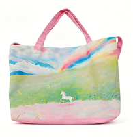 Sac de shopping en toile de polyester résistant à l'eau, impression personnalisée du logo, léger, réutilisable, pour la plage, les courses