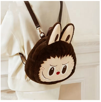 Sac fourre-tout Joker de série classique Labubu authentique Grand sac à dos en peluche Tête Sherpa Sac à dos avec sac à main de mode mignon