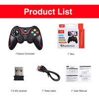 Manette de jeu sans fil V8 BT, manette de jeu portable avec support, joystick pour téléphone mobile IOS Android, ordinateur PC, accessoires de jeu