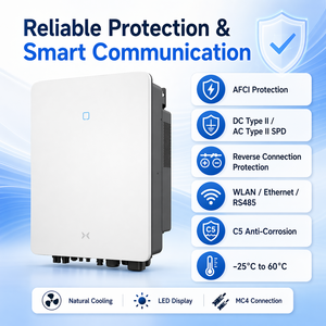 อินเวอร์เตอร์พลังงานแสงอาทิตย์ระบบไฮบริดแบบกริดเปิด/ปิด12KW 8KW 7kw 5KW <span class=keywords><strong>6KW</strong></span> สามเฟสสำหรับระบบสุริยะ - Product Image 5
