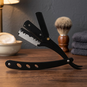 Professional Obexa Stainless Steel Folding Straight Razor <b>Men</b> Single Edge Barber Shop Shaving Face Body Use Customizable Color - Product Image 2