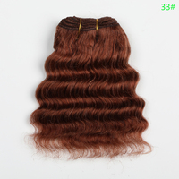 Fibre de protéine synthétique Jerry Curl Deep Wave, trame simple, cheveux pour poupée American Girl, densité 200%, couleur plus foncée