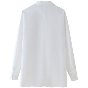 OEM Customized Women's Blouses <strong>White</strong> Long Sleeve Turn-down Collar Shirts With Golden <strong>Sequin</strong> Palm Button Down Casual <strong>Tops</strong> - Product Image 2