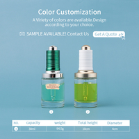 Flacon compte-gouttes rond en verre transparent personnalisé OEM 20ml 30ml 50ml pour huile capillaire, sérum barbe, soins de la peau, emballage d'huiles essentielles en gros