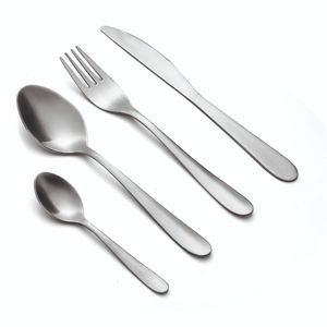 24 Pcs Jivan Plain Stainless Steel Cutlery Set Spoon <b>Fork</b> <b>Knife</b> Teaspoon Mirror Polish for Modern Dining Party Use Dishwasher - Product Image 1