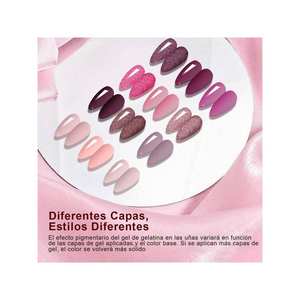 GAOY Gel Polish – ensemble de 12 pièces, gel UV pour manucure, rose, violet, paillettes, pour nail art - Product Image 2