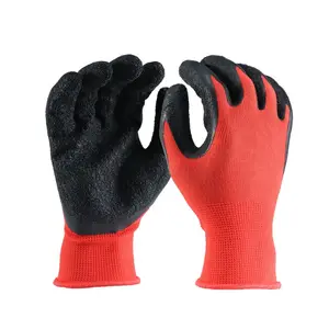 13 Máy đo polyester nylon dệt kim cao su latex Crinkle tráng an toàn snti trượt tay bảo vệ găng tay cho làm việc với logo