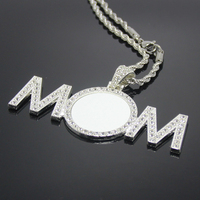 Vente en gros de cadeaux de fête des mères avec cœur vierge pour maman collier à breloques personnalisé bricolage pendentif imprimable vierge collier à sublimation pour fête
