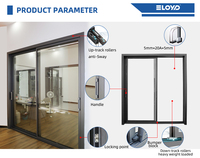 Eloyd Système de porte coulissante pliable en aluminium avec accordéon, cloison intérieure panoramique avec verre pour application extérieure