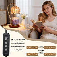 Lampe chauffe-bougie en bois avec minuterie et lumière à intensité variable - Cadeau pour la fête des mères, anniversaire, pour femme, décoration de maison neuve
