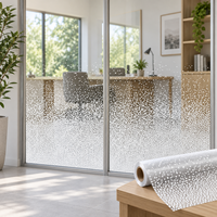 Film décoratif adhésif statique pour fenêtre avec points blancs dégradés pour porte de balcon en verre