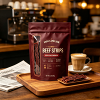 Sacs d'emballage pour biltong à impression numérique, faible MOQ, anti-odeur, mats, de qualité alimentaire, sachets stand-up pour viande séchée et snacks