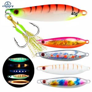 CHEERY Señuelo de pesca de metal con hoja curva para apertura de senderos, anzuelo de plomo, luminoso, biónico, para pesca en barco en agua salada, venta al por mayor - Product Image 1