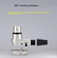 Connecteur de câble XLR mâle vers femelle à angle droit, rotation à 360 degrés, petit lot, 3 broches, pour microphone, câble DMX