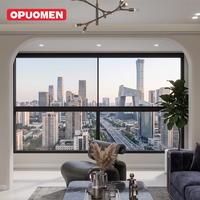 Ventanas Corredizas de Doble Vidrio con Aislamiento Térmico OPUOMEN, Ventana Corrediza de Aleación de Aluminio con Mosquitera para Casa