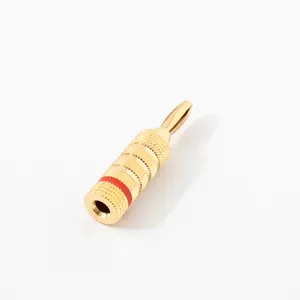 New Design 4.0mm Banana Plug All Metal Gold Plated Audio Adapter