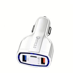QC3.0 <b>USB</b> <b>Car</b> Charger 3 Ports Type C <b>USB</b> <b>Car</b> Charger Cigarette Lighter <b>Socket</b> Power Adapter - Product Image 1
