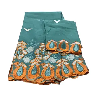 新款优质5码瑞士福伊尔棉搭配2码薄纱蕾丝拉法亚蕾丝非洲法国蕾丝面料塞内加尔连衣裙