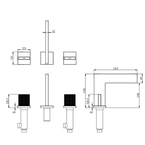 Hongdec <span class=keywords><strong>3</strong></span> lỗ boong gắn bồn tắm phụ vòi chải vàng hai tay cầm phong cách Bắc Âu lưu vực vòi nước - Product Image 4