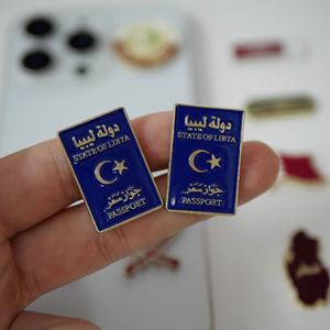 Модный металлический стикер с флагом Катара и Ливии, эмалированный, в современном культурном стиле, для украшения телефона и использования в качестве бейджа для паспорта - Product Image 3
