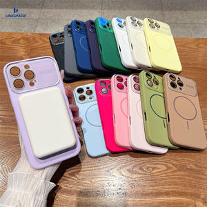 Coques de téléphone magnétiques en silicone UNIGRACE AG avec <span class=keywords><strong>film</strong></span> protecteur en verre pour grand écran pour iPhone 17 Air 16 Pro Max 15 Plus 14 - Product Image 1