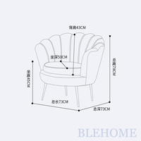 Fauteuil en tissu, fabricant grossiste, canapé moderne pour salon, chaise pétale en flanelle, fauteuil de loisirs avec dossier, décontracté pour chambre à coucher et maison