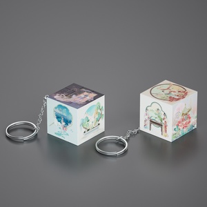 <span class=keywords><strong>Cube</strong></span> magique imprimé de logo personnalisé porte-clés mini <span class=keywords><strong>cube</strong></span> de puzzle personnalisé publicitaire promotionnel - Product Image 4