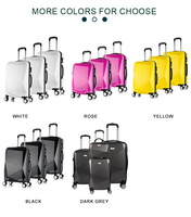 Ensemble de valises en gros d'usine, modèle à vente chaude, logo personnalisé, extensible, durable, ouverture frontale, design diamant, ABS classique, 4 pièces