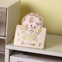 Cartes de vœux pliables avec motifs de personnages de dessins animés adorables, lapin, chien, ours, découpées, cartes en papier pour décorations de fête et cadeaux