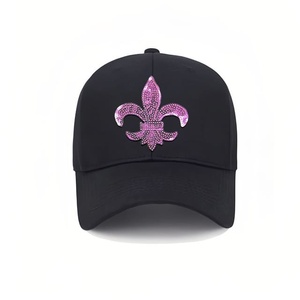 หมวกแพทช์เย็บปักถักร้อยในรูปแบบ Fleur-de-Lis สีชมพู - Product Image 6
