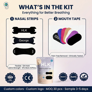 Tiras Nasales y Cinta Bucal <span class=keywords><strong>sin</strong></span> Látex con Aroma Personalizado HLK, Combo para Dormir <span class=keywords><strong>sin</strong></span> Roncar y Respirar por la Nariz - Product Image 4