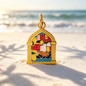 Ciondoli Souvenir Italia Cinque Terre La Dolce Vita per Gioielli Fai da Te Ipoallergenici Placcati Oro Acciaio Inossidabile Ingrosso - Product Image 3