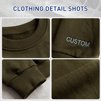 Sweat-shirt à col rond en coton épais pour homme, avec logo brodé personnalisé, coupe ample, style streetwear, vente en gros