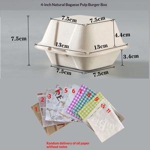 Kotak Kemasan Kue Tiramisu, <span class=keywords><strong>Burger</strong></span> & Nasi Sekali Pakai, Ramah Lingkungan, Aman untuk Microwave, dari Bahan Pulp, untuk DIY Baking, 50 Per Pak - Product Image 6