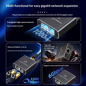 1 bis 4 Gigabit RJ45 1000Mbps Netzwerkkabel-Splitter und -Umschalter für Laptop, Computer, CCTV, STB, WLAN-Router zur gleichzeitigen Internetverbindung - Product Image 3