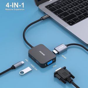 Hub USB C BENFEI 4 en 1 con <span class=keywords><strong>Carcasa</strong></span> de Aluminio, Puertos USB C a /VGA/USB 3.0, Entrega de Energía de 60W, Nuevo - Product Image 2
