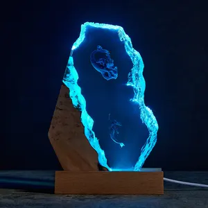 Creative Epoxy Resin Micro Model Ocean Diving Series Table Lamps Multi-Color Adjustable Desktop Decoration Small Night Light