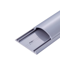 No.5 50mm/1.97 "W largeur extérieure gris plastique Pvc câble goulotte sol cordon couverture avec support adhésif électrique décoratif