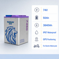 74V 50Ah LiFePO4 Lithium Battery Pack for Electric Motorcycle 72V Lithium Battery GPS Tracking Factory Price 3000 Cycles