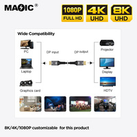 Câble OEM DisplayPort DP1.4 8K DP1.2 4K HDR 165Hz 60Hz Port d'affichage câble adaptateur DP pour PC portable TV