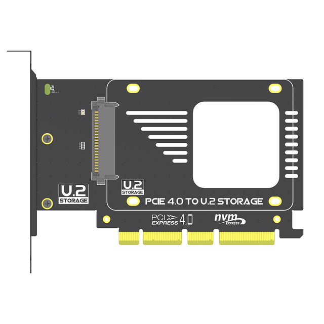 JEYIFactory U.2 PCIe 4.0 Aluminum Adapter Card 2.5" NVMe SSD X4/x8/x16 Expansion with SFF-8639 Support SFF-8639 Compatible
