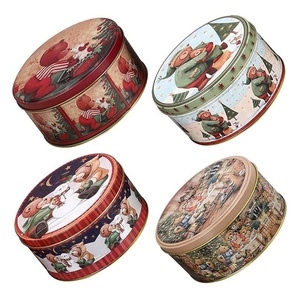 Boîtes à noix imprimées personnalisées Conteneur en métal pour biscuits et biscuits Boîtes à confiserie rondes pour stockage en gros - Product Image 2