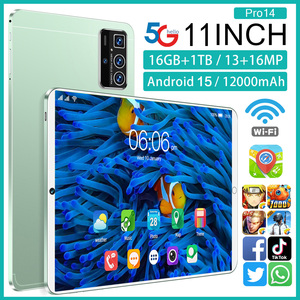 Tablet Pro 14 da 11 pollici MTK Octa Core Android 15, 16GB+1TB, 108MP, 8000mAh, 5G Dual SIM+TF, Multilingue Globale, Carbon - Product Image 2
