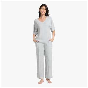 Conjuntos de Ropa de Casa de Algodón Orgánico para Mujer, Conjuntos de Ropa de Casa Personalizados para Mujer, Ropa de Casa al por Mayor, Conjuntos de Pijamas para Mujer - Product Image 1