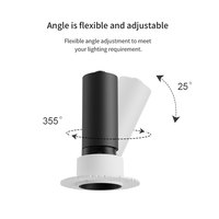 Mini spot encastré réglable sans cadre, dimmable Dali, anti-éblouissement, 6W, pour hôtel, maison, salon
