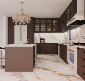 Armoires de <span class=keywords><strong>cuisine</strong></span> laquées à îlot central avec design <span class=keywords><strong>noir</strong></span> pour des solutions esthétiques de <span class=keywords><strong>cuisine</strong></span> de luxe - Product Image 3
