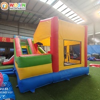 Château gonflable avec bannière amovible et Velcro détachable, maison de saut à thème pour la location événementielle polyvalente
